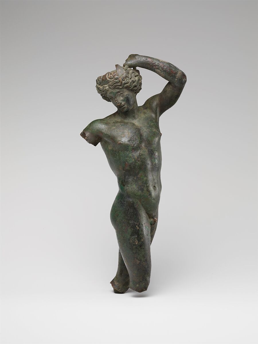 Bronze statuette of a youth dancing, Bronze, Greek