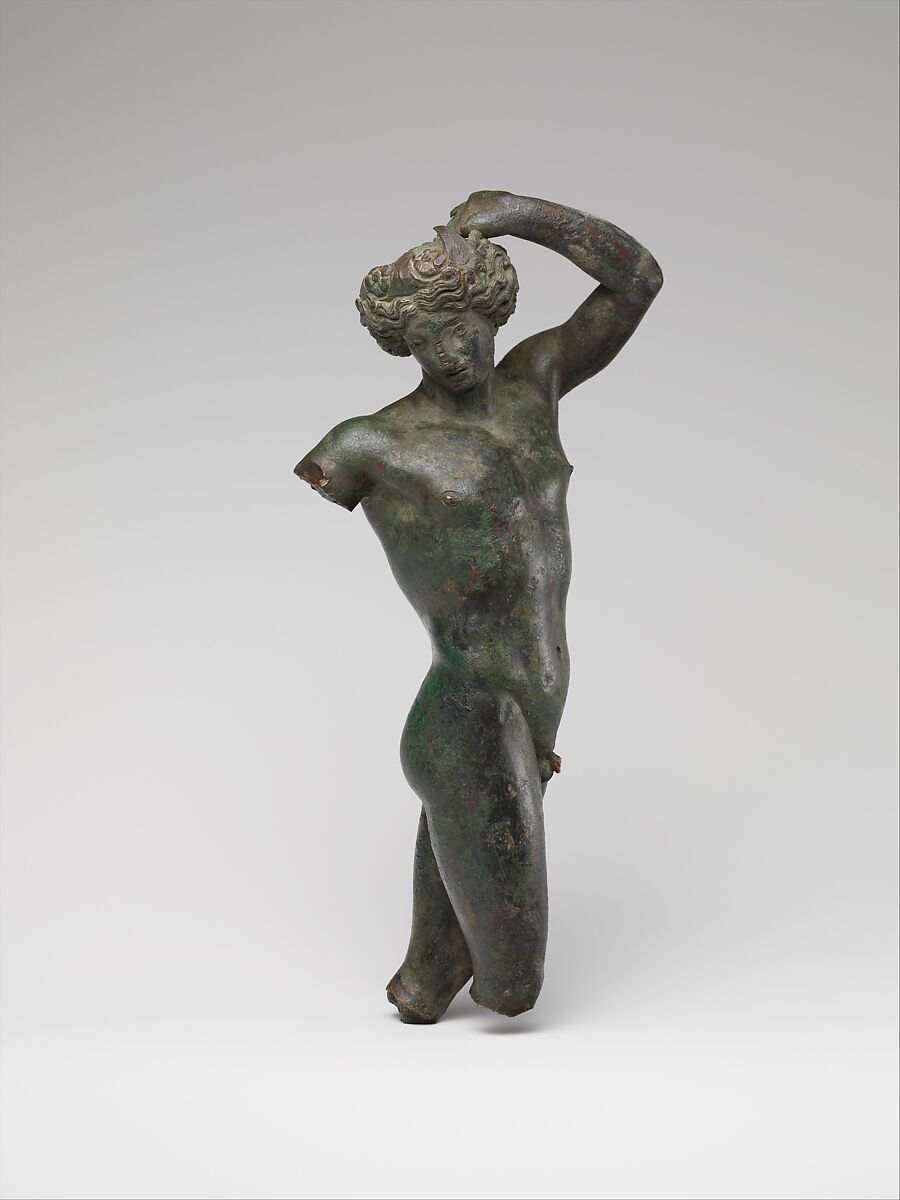 Bronze statuette of a youth dancing, Bronze, Greek