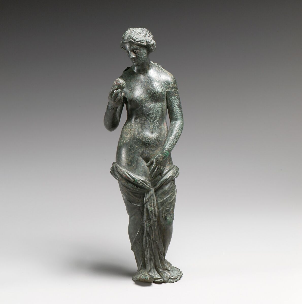 Bronze statuette of Aphrodite with silver eyes Greek Hellenistic