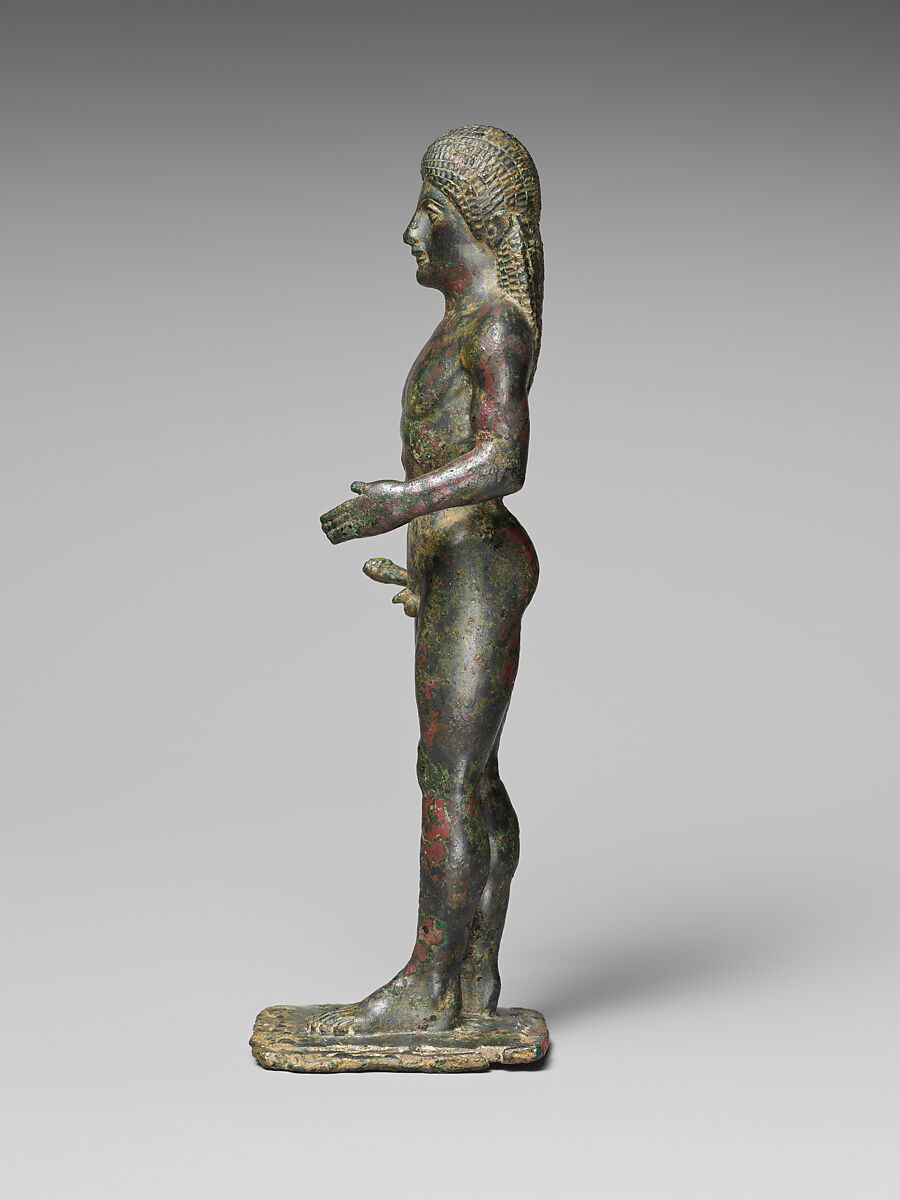Bronze statuette of a nude youth, Bronze, Greek