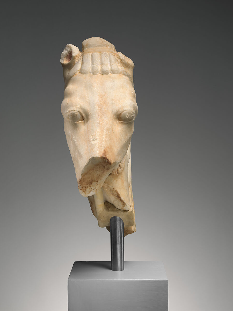 Marble head of a horse, Marble, Greek, Attic
