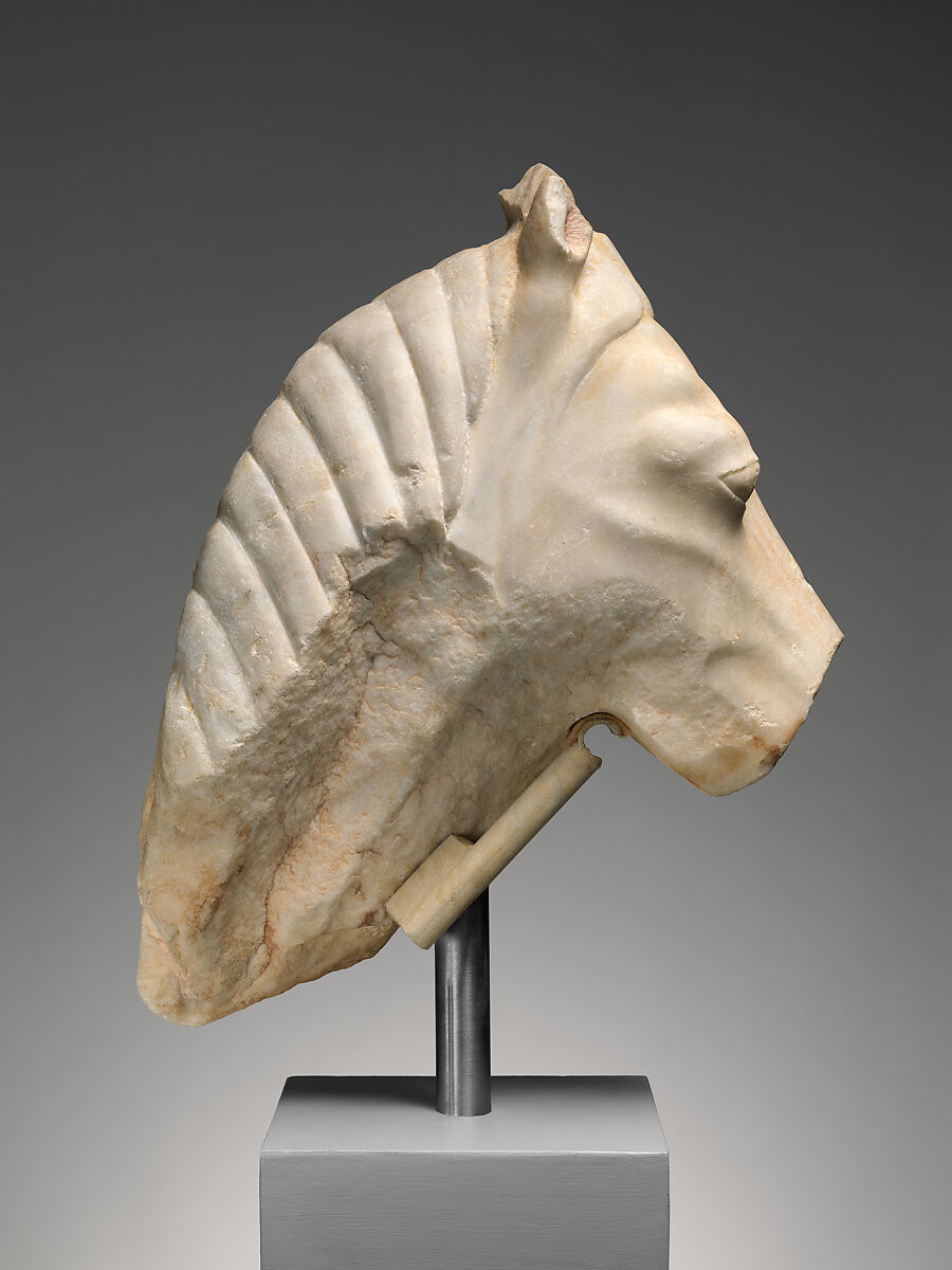 Marble head of a horse, Marble, Greek, Attic