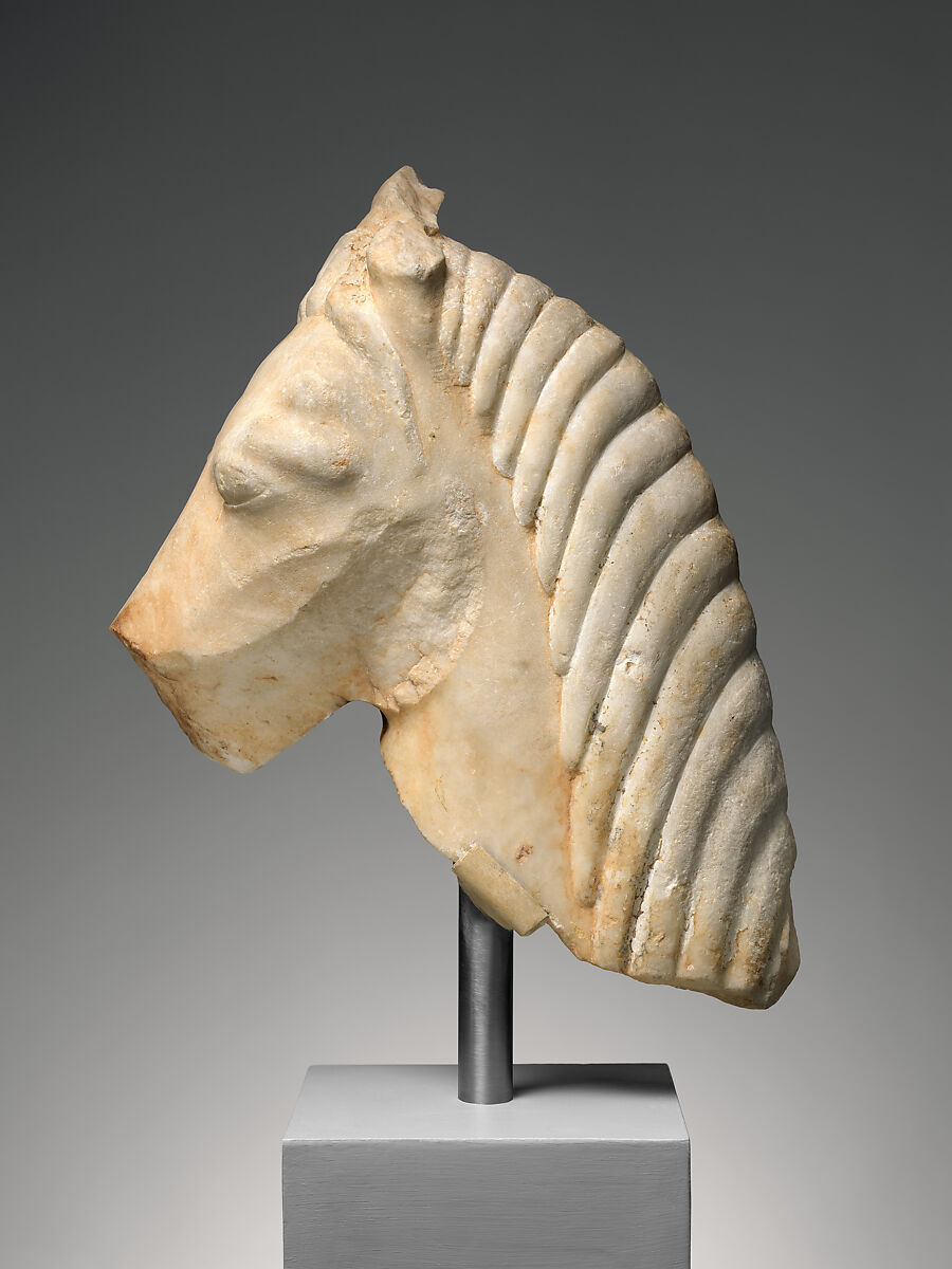 Marble head of a horse, Marble, Greek, Attic 