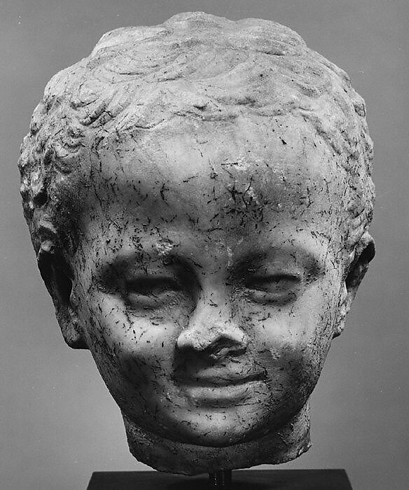 Marble head of a child, Marble, Greek 