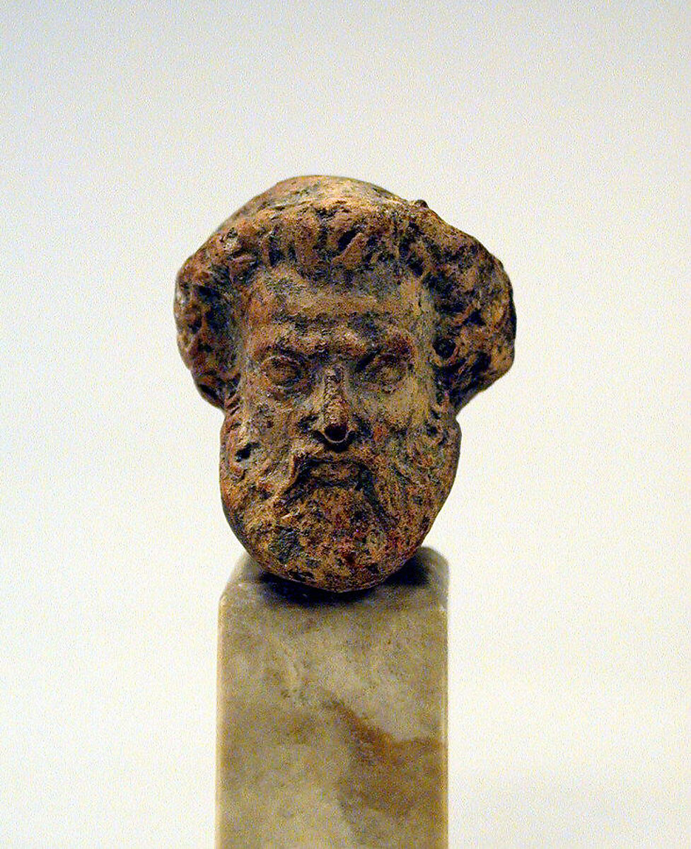 Portrait head of philosopher ?, Terracotta, Greek 