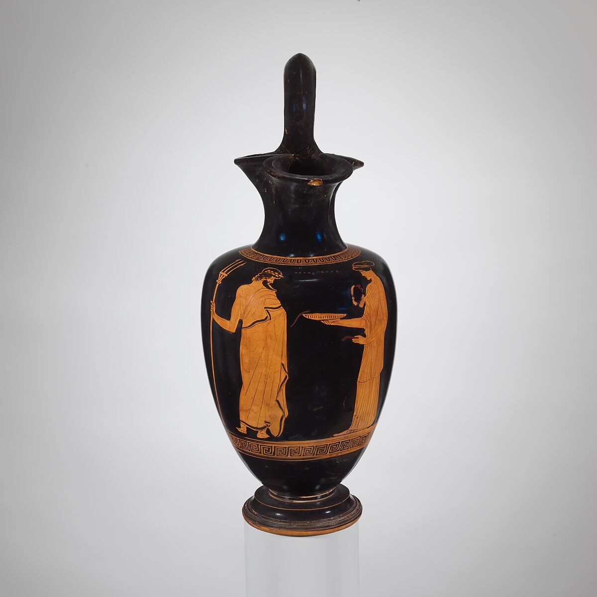 Terracotta oinochoe (jug), Attributed to the Richmond Painter, Terracotta, Greek, Attic 