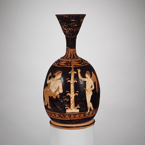 Terracotta squat lekythos (oil jar)