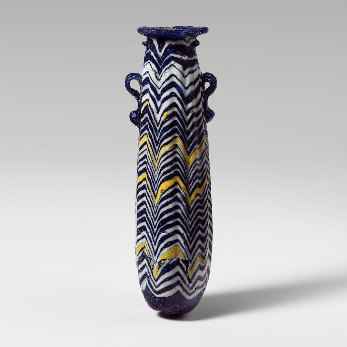 Glass alabastron (perfume bottle), Glass, Greek, Eastern Mediterranean 