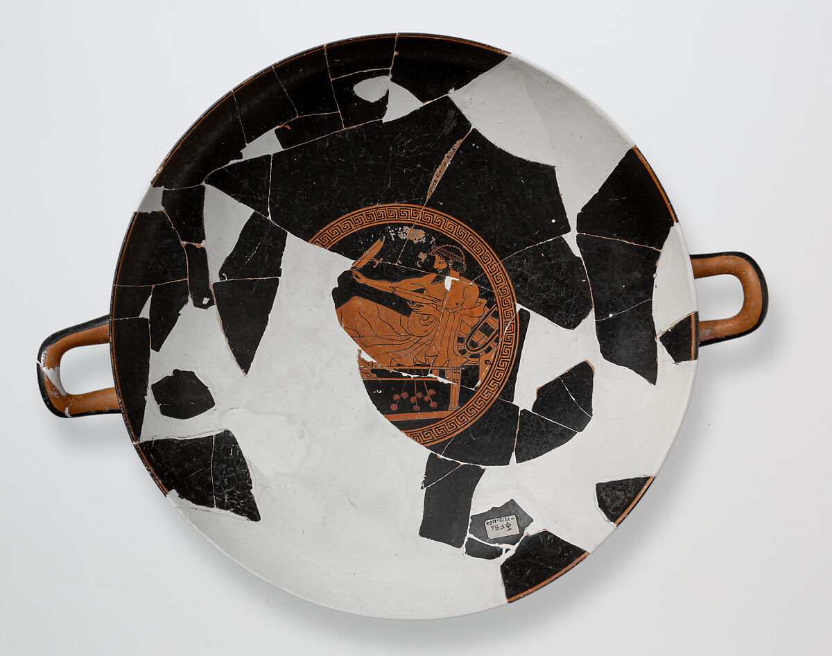 Kylix fragment, Attributed to Makron, Terracotta, Greek, Attic 