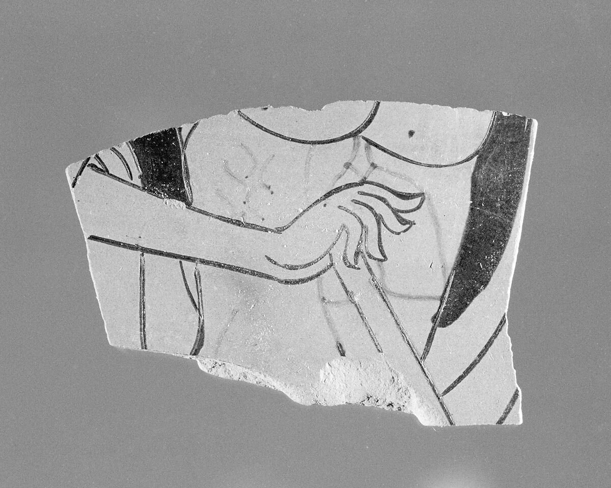 Neck-amphora, fragmentary, Attributed to the Berlin Painter, Terracotta, Greek, Attic