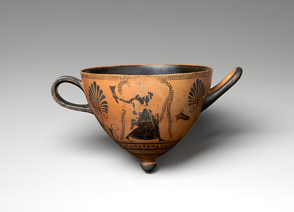 Terracotta mastos (drinking cup in the form of a breast), Attributed to Psiax, Terracotta, Greek, Attic