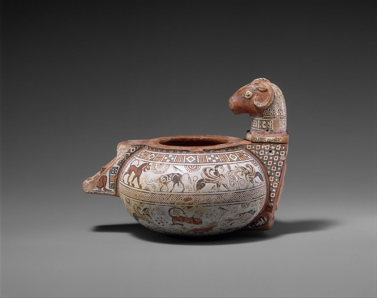 Terracotta cosmetic vase, Terracotta, East Greek