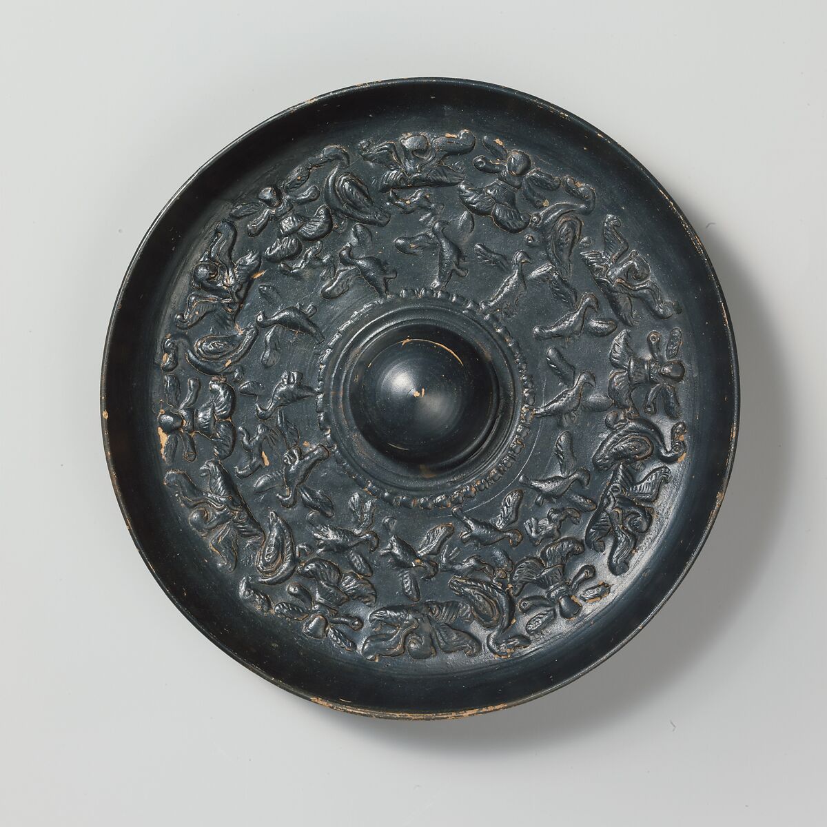 Terracotta phiale (libation bowl), Terracotta, Greek, South Italian, Campanian, Calenian 