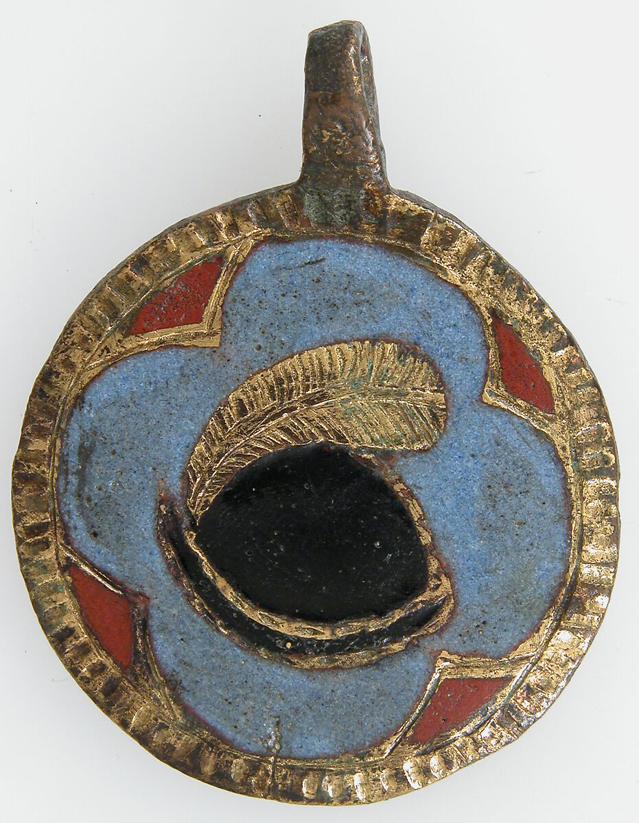 Harness Pendant, Copper, gold, enamel, possibly Spanish 