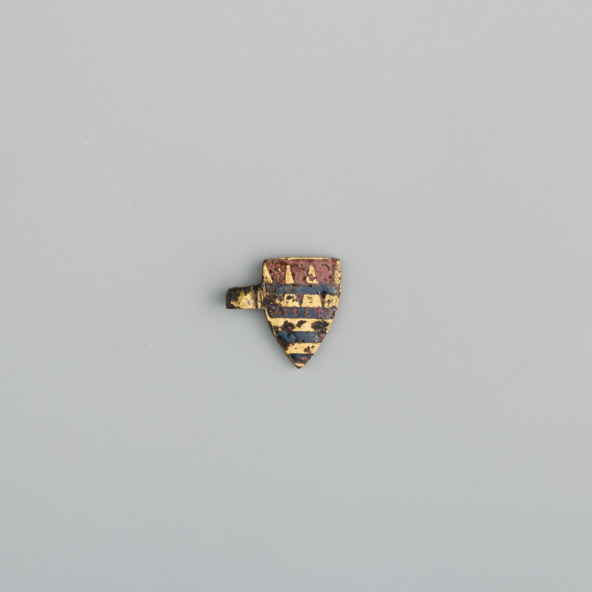 Badge or Harness Pendant, Copper, gold, enamel, British 