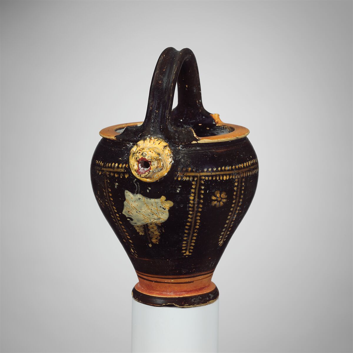 Terracotta situla (bucket), Terracotta, Greek, South Italian, Apulian, Gnathian 