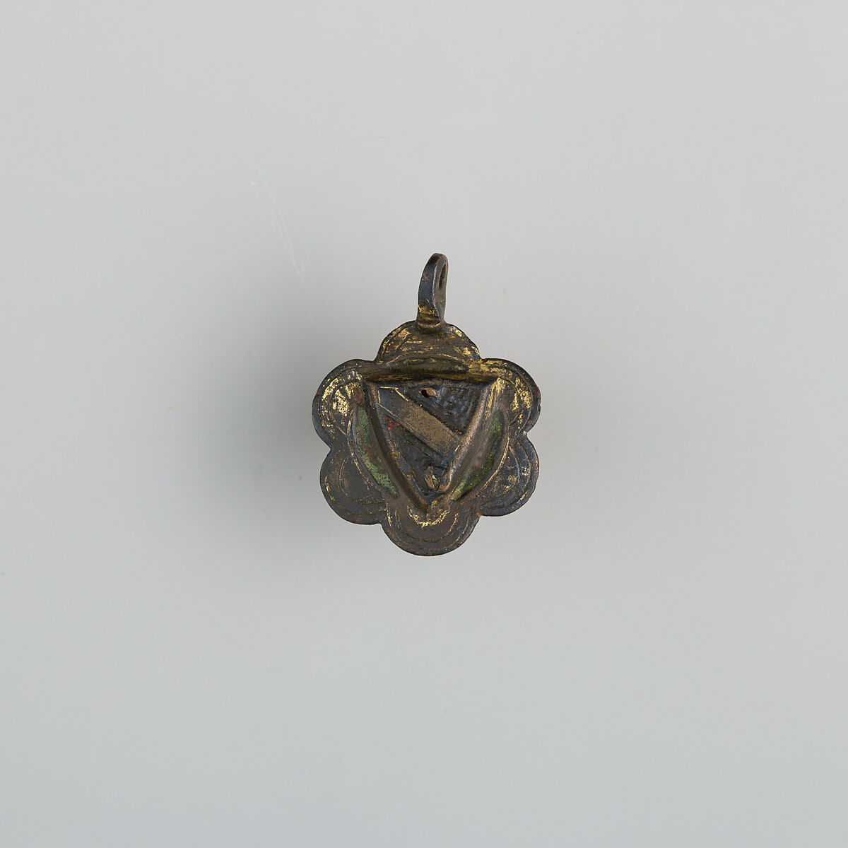 Badge or Harness Pendant, Copper, gold, enamel, possibly Spanish 