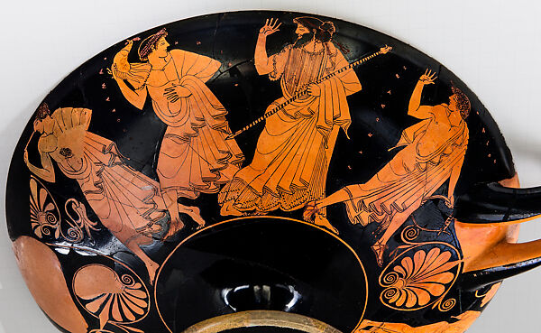 Terracotta kylix (drinking cup), Signed by Hieron as potter, Terracotta, Greek, Attic