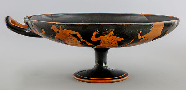 Terracotta kylix (drinking cup), Signed by Hieron as potter, Terracotta, Greek, Attic