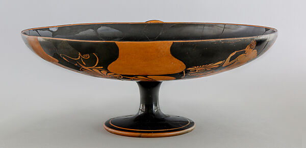 Terracotta kylix (drinking cup), Signed by Hieron as potter, Terracotta, Greek, Attic