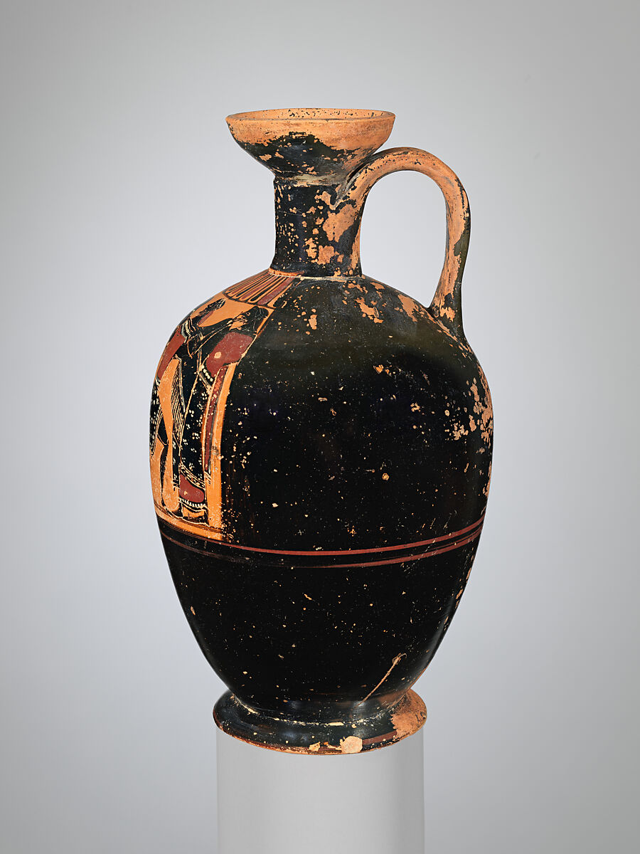 Terracotta lekythos (oil flask), Attributed to the Affecter, Terracotta, Greek, Attic