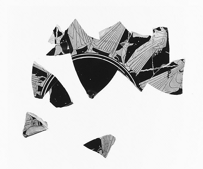 Kylix fragments, Attributed to the Brygos Painter, Terracotta, Greek, Attic