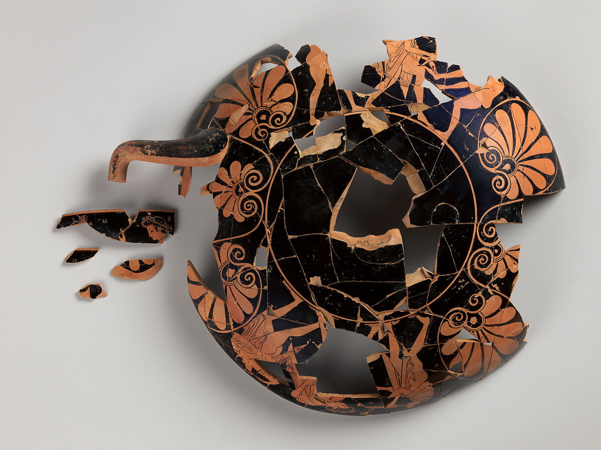 Kylix, Signed by Kachrylion as potter, Terracotta, Greek, Attic