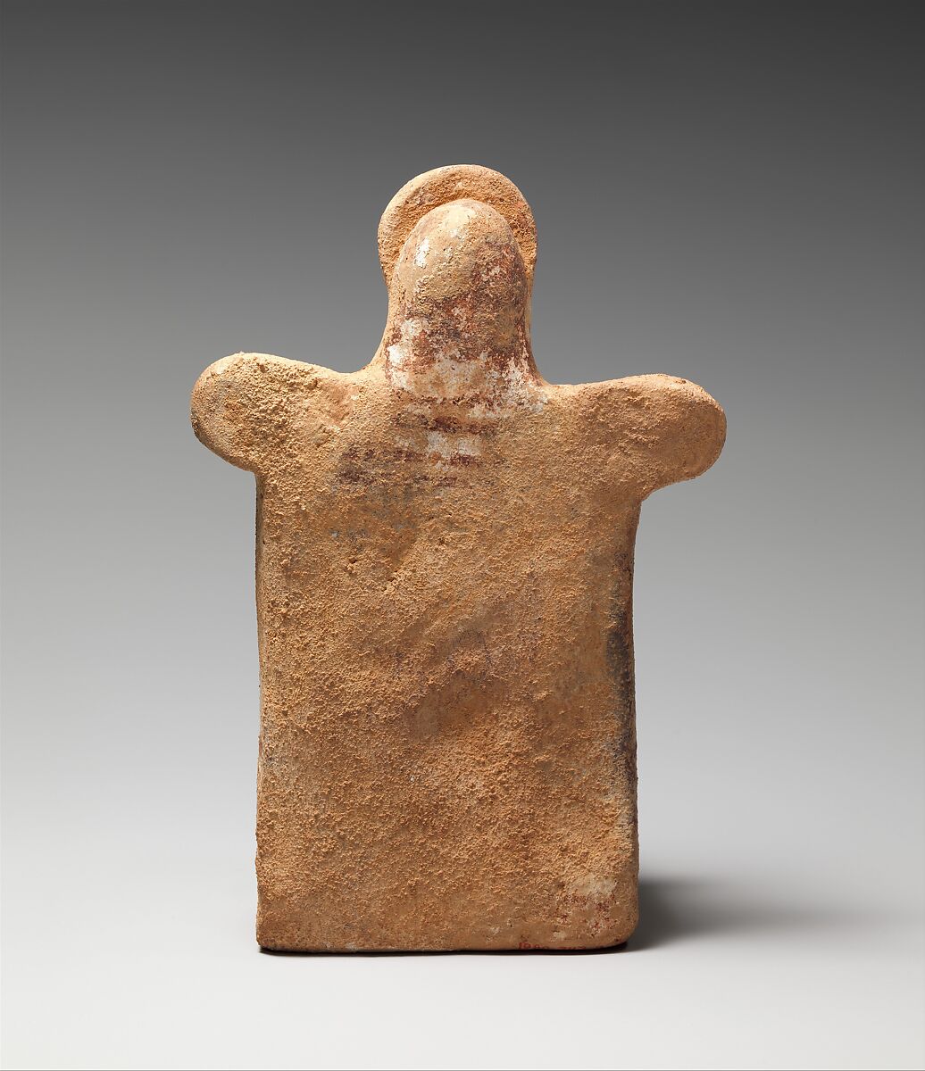 Terracotta statuette of a seated woman, Terracotta, Greek, probably Boeotian