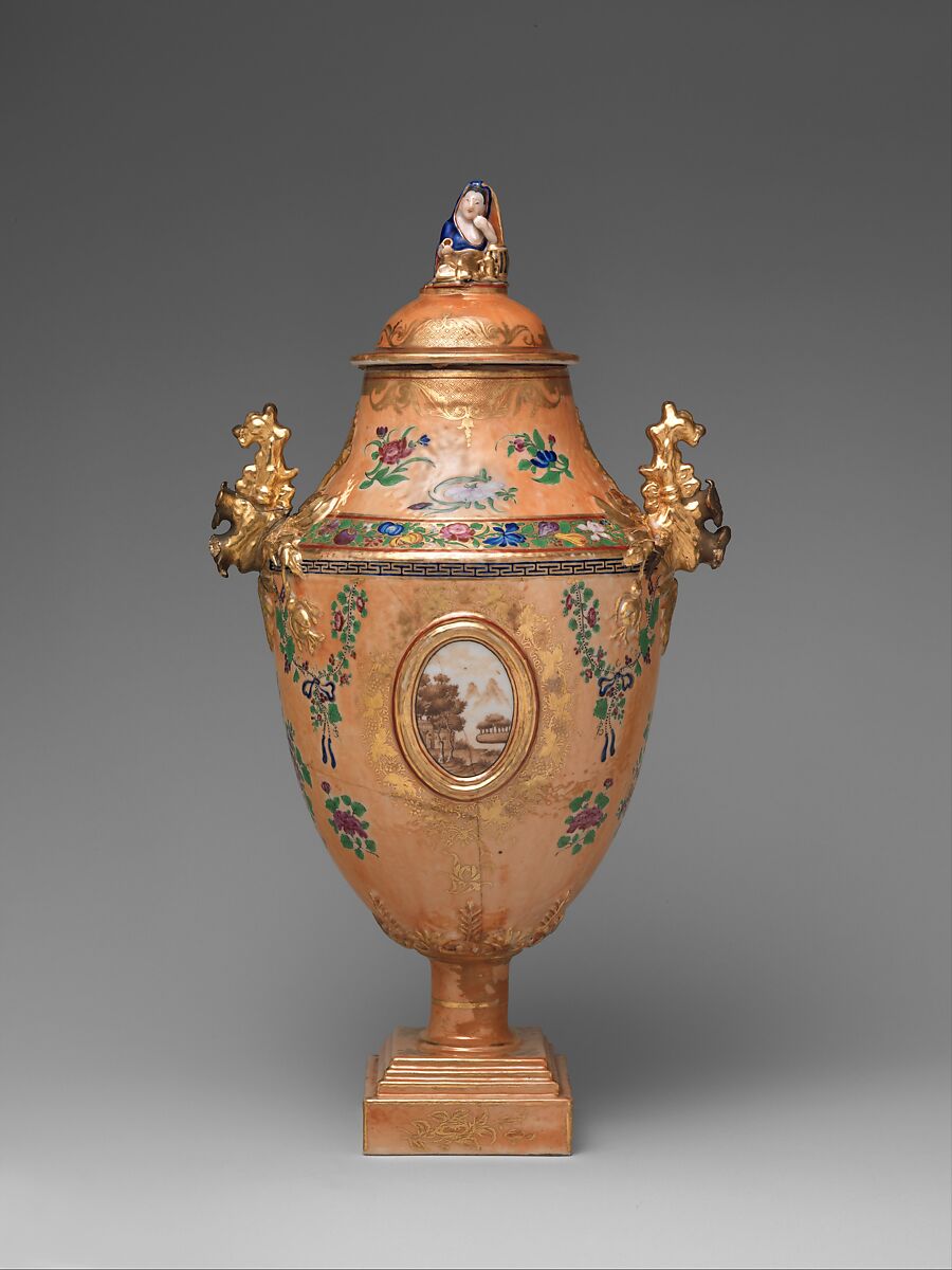 Covered Vase, Porcelain, Chinese 