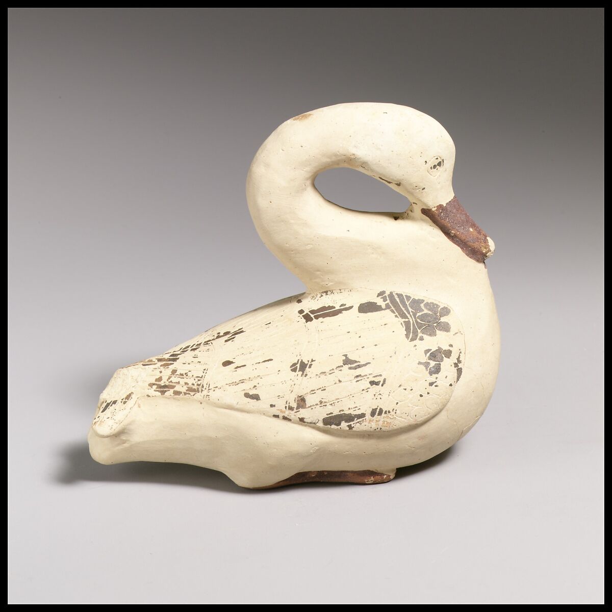 Terracotta vase in the form of a swan, Terracotta, Greek, Corinthian 