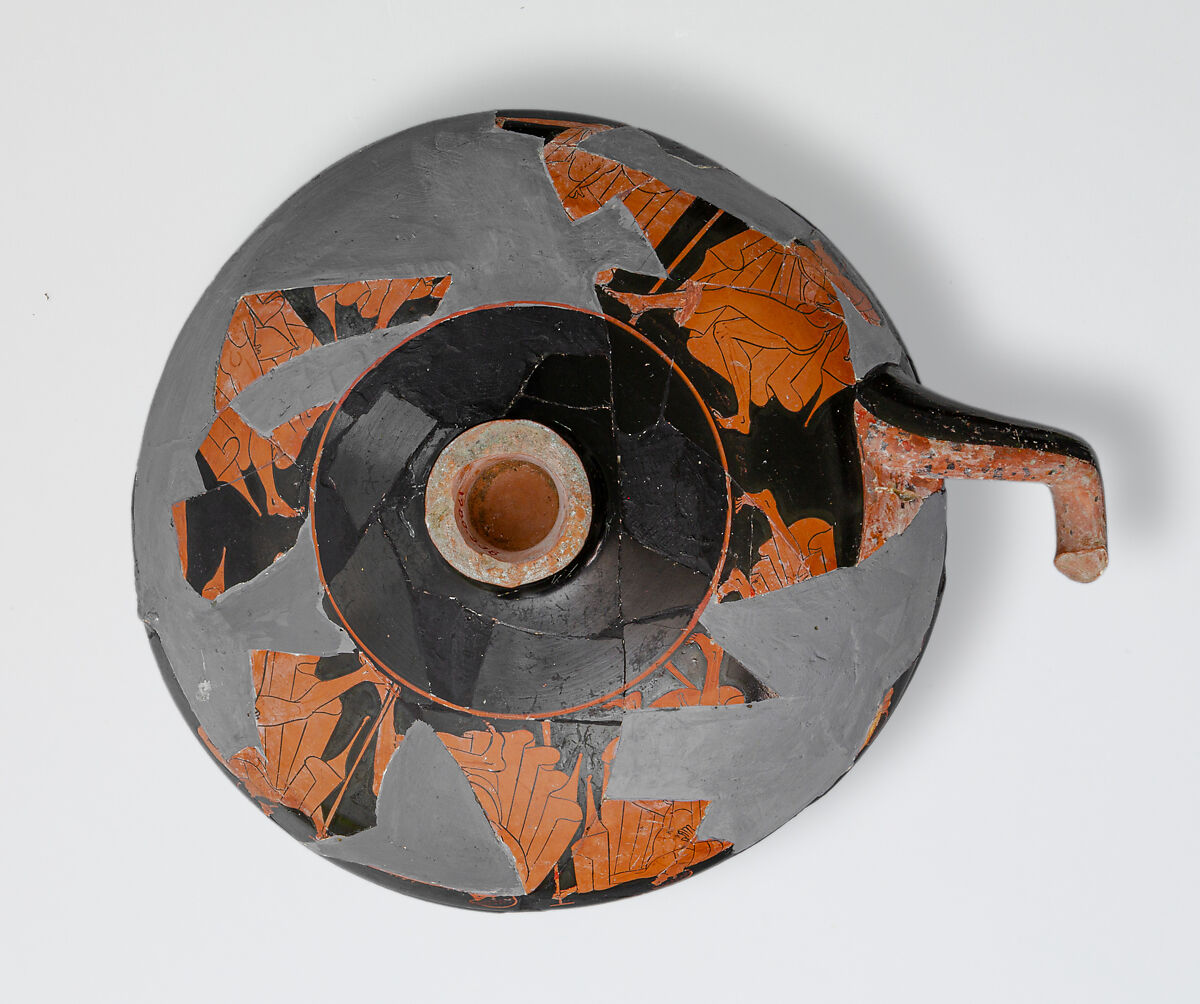 Kylix fragment, Attributed to Makron, Terracotta, Greek, Attic