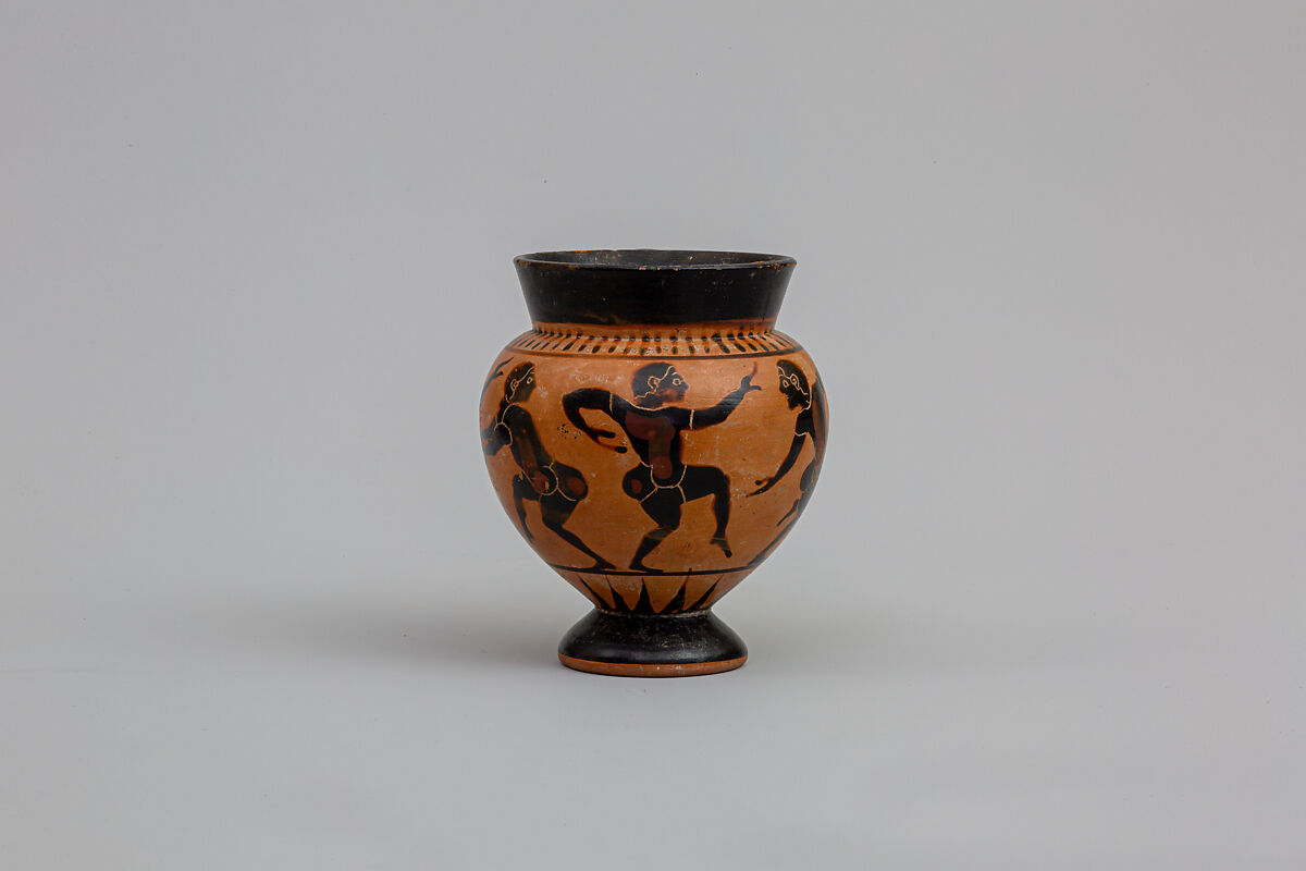 Terracotta one-handled drinking cup, Attributed to the Inscription Painter, Terracotta, Greek, Chalcidian