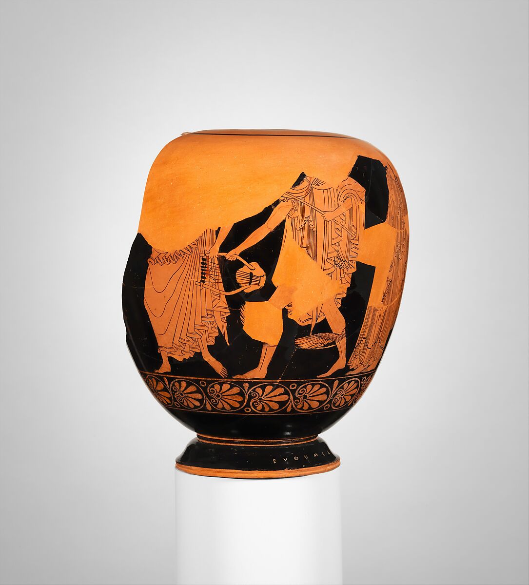 Terracotta oinochoe (jug), Euthymides, Potter, Terracotta, Greek, Attic
