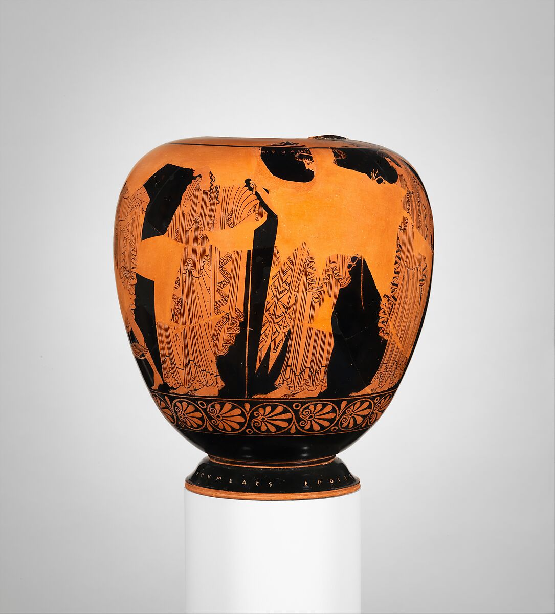 Terracotta oinochoe (jug), Euthymides, Potter, Terracotta, Greek, Attic