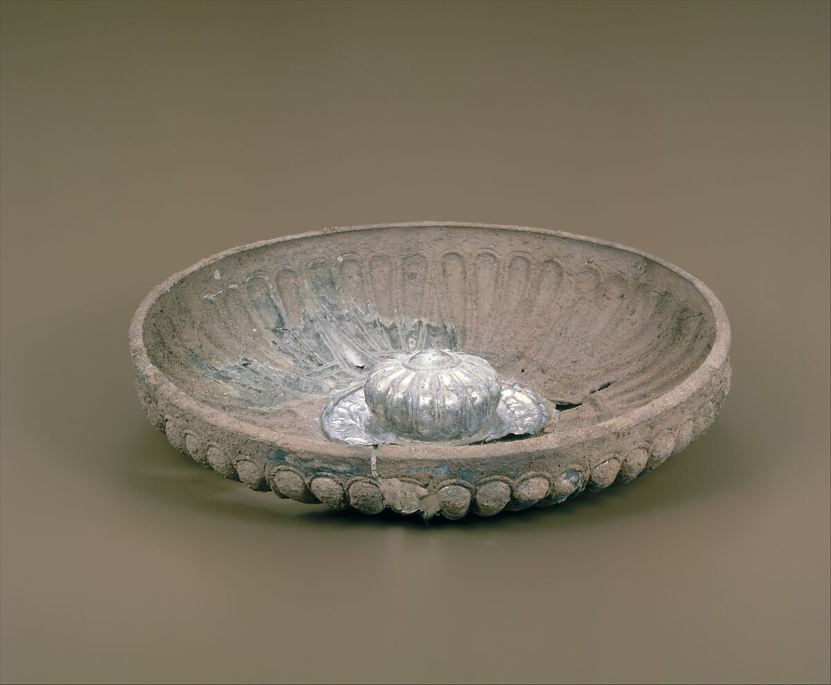 Silver phiale (libation bowl), Silver, gold, East Greek, perhaps Rhodian 