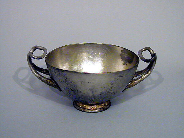 Silver-gilt skyphos (drinking cup), Silver, gold, Greek, South Italian or Sicilian 