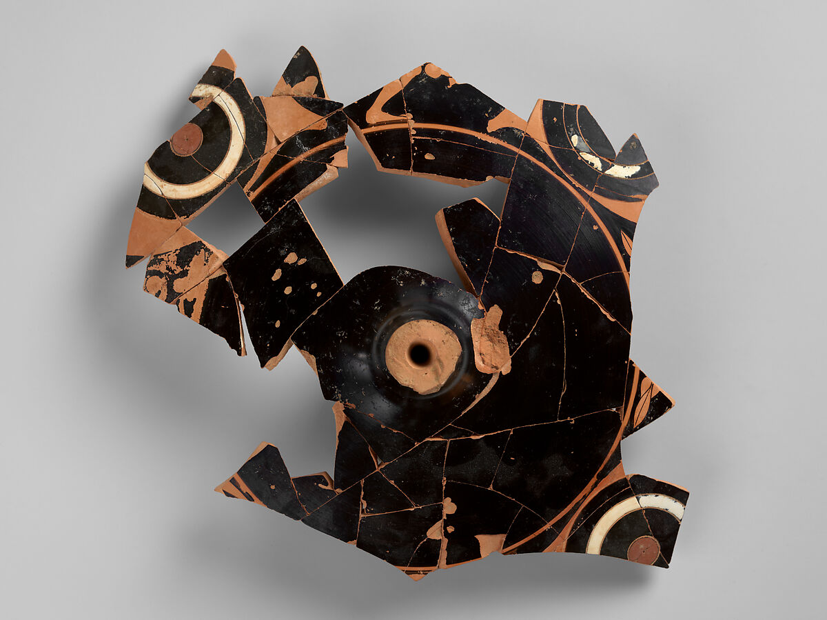 Kylix Fragments, Attributed to the Antiphon Painter, Terracotta, Greek, Attic