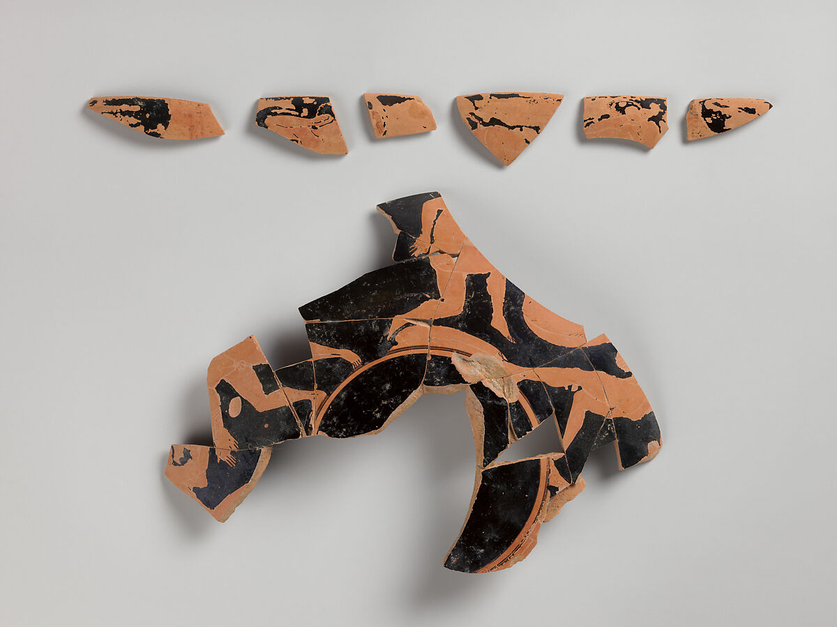 Kylix Fragments, Attributed to the Antiphon Painter, Terracotta, Greek, Attic 