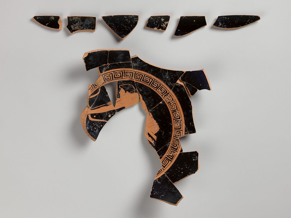 Kylix Fragments, Attributed to the Antiphon Painter, Terracotta, Greek, Attic