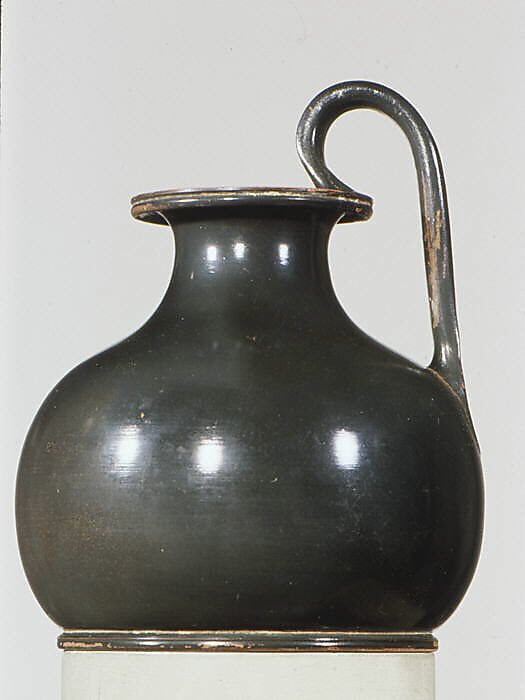 Terracotta oinochoe (jug), Terracotta, Greek, Attic 