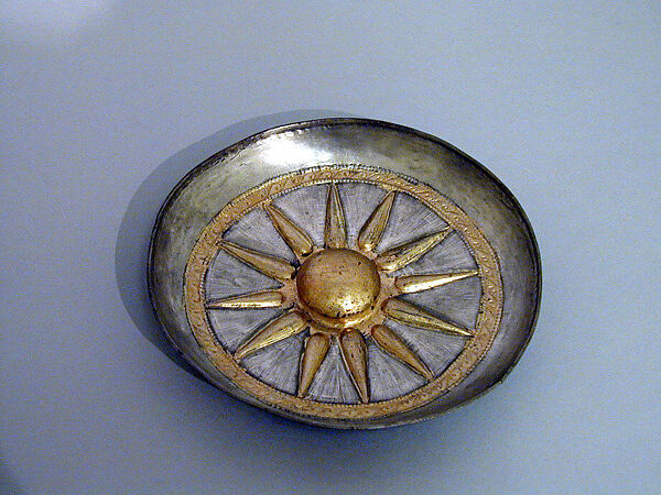 Silver-gilt phiale (libation bowl), Silver, gold, Greek, South Italian or Sicilian 