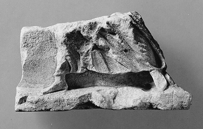 Fragments of drapery, Limestone, Greek, South Italian, Tarentine