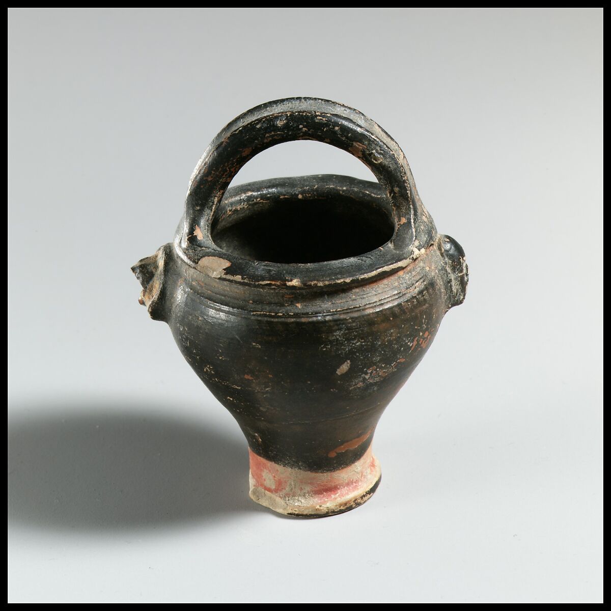 Miniature terracotta situla (bucket), Terracotta, Greek, South Italian, Apulian, Gnathian