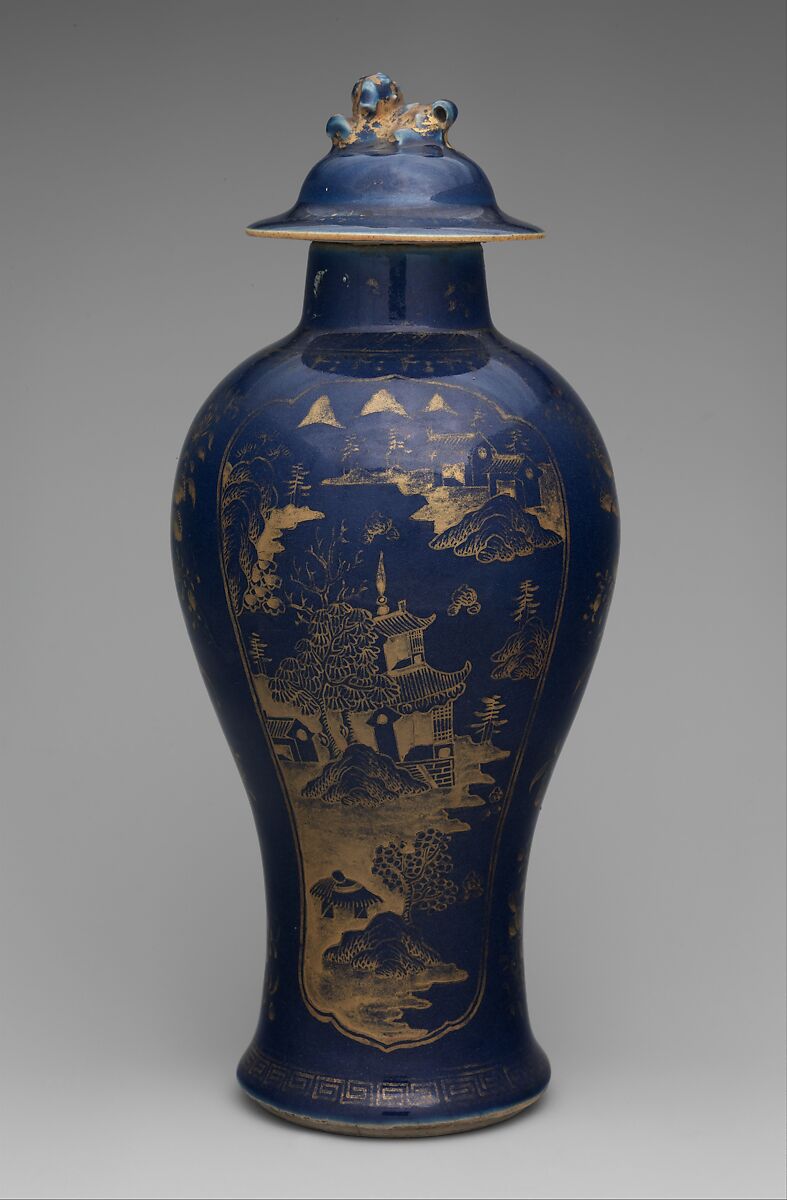 Covered Vase, Porcelain, Chinese 