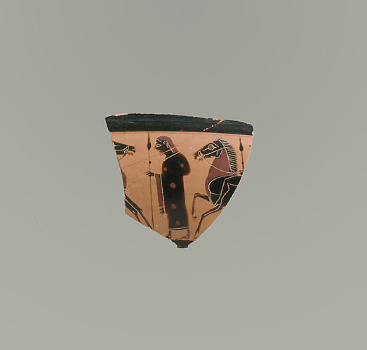 Fragment of a terracotta kylix: band-cup (drinking cup)