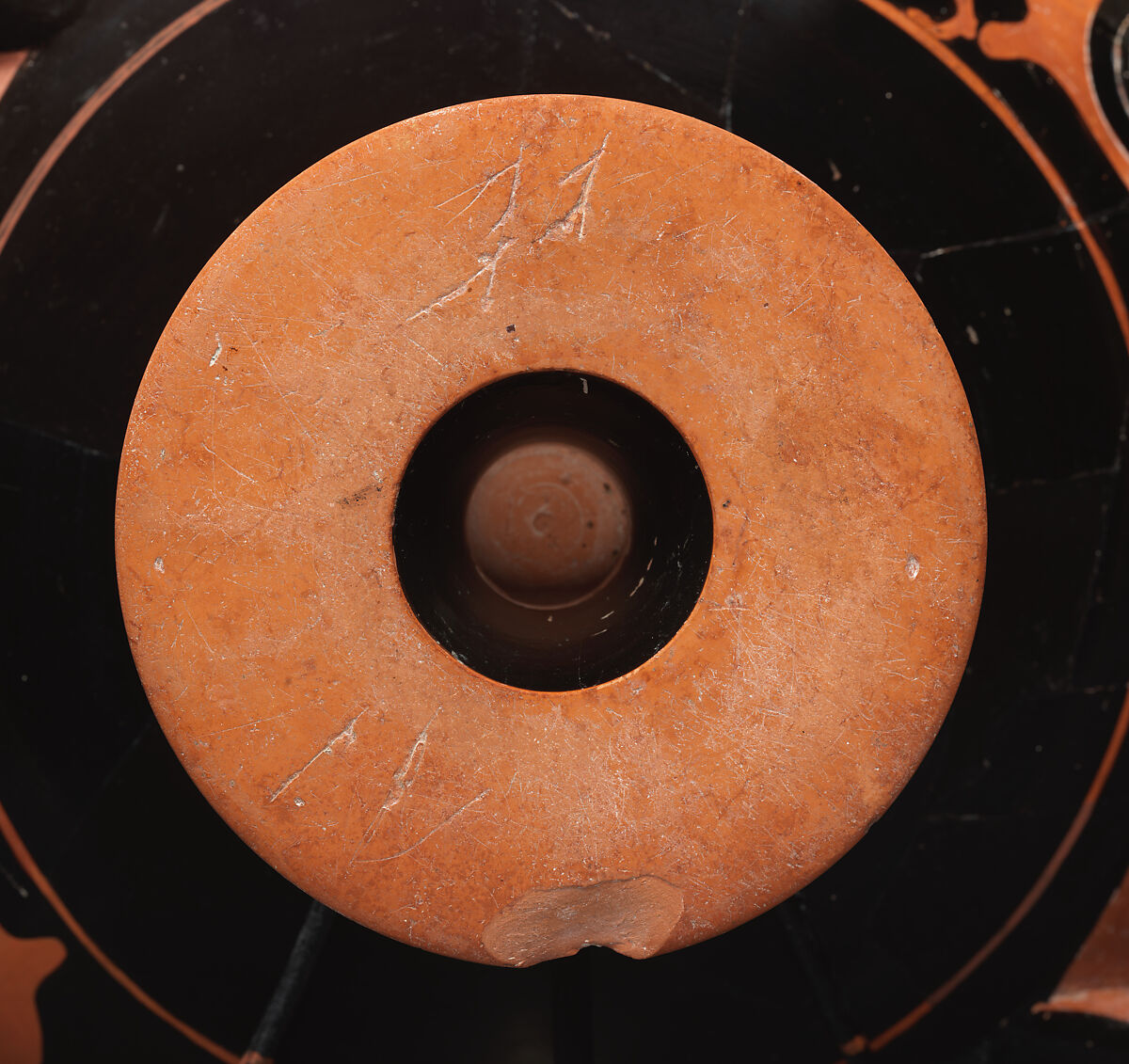 Terracotta kylix (drinking cup), Attributed to an artist near Psiax, Terracotta, Greek, Attic