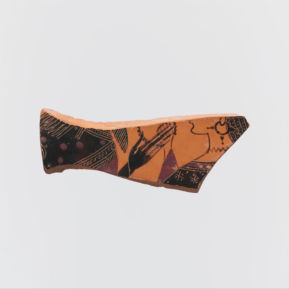 Fragments of a terracotta amphora (jar), Attributed to the Amasis Painter, Terracotta, Greek, Attic