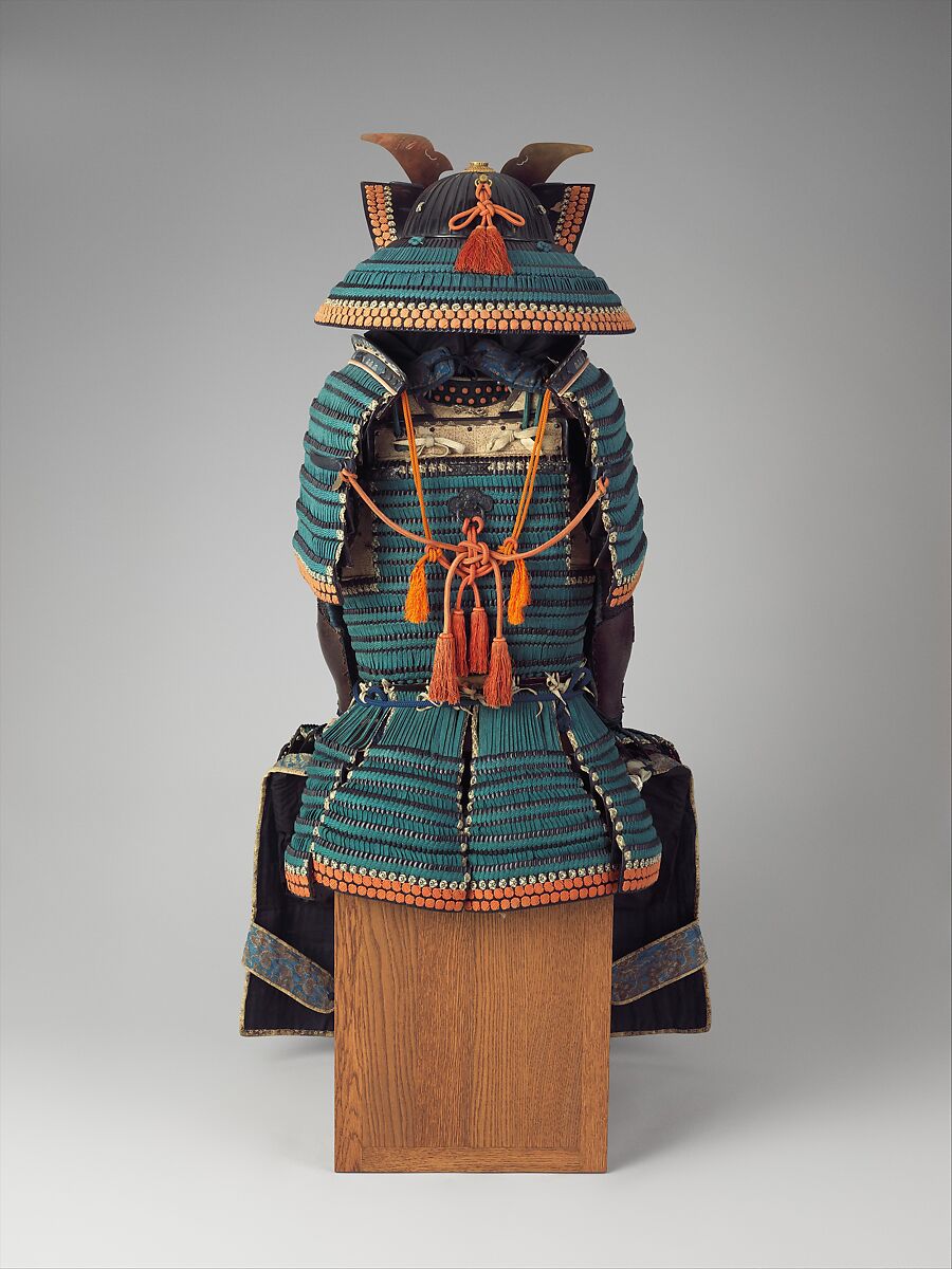 Armor (<i>Gusoku</i>) of the Maeda Family, Iron, lacquer, gold, copper alloy, copper-gold alloy (<i>shakudō</i>), leather, silk, Japanese