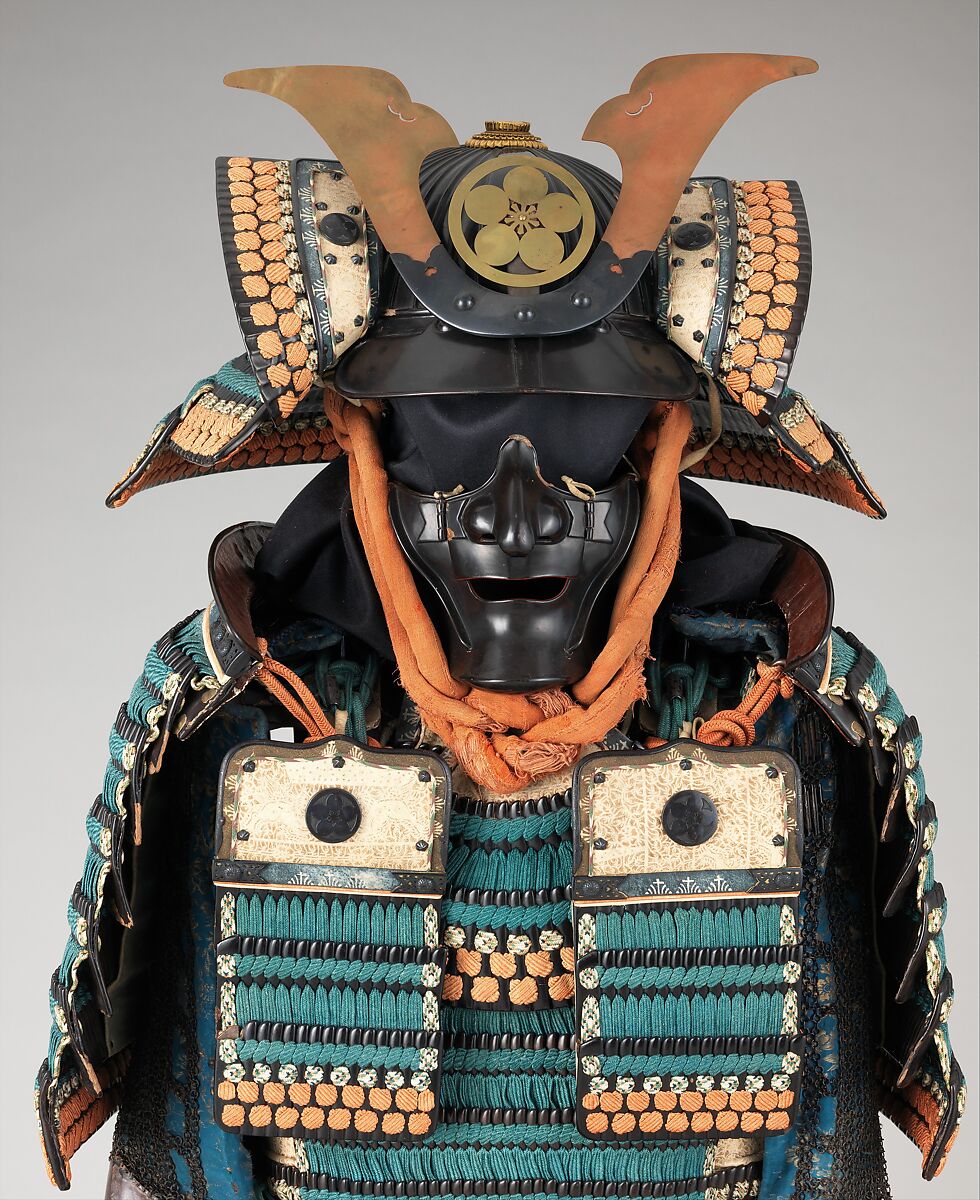 Armor (<i>Gusoku</i>) of the Maeda Family, Iron, lacquer, gold, copper alloy, copper-gold alloy (<i>shakudō</i>), leather, silk, Japanese
