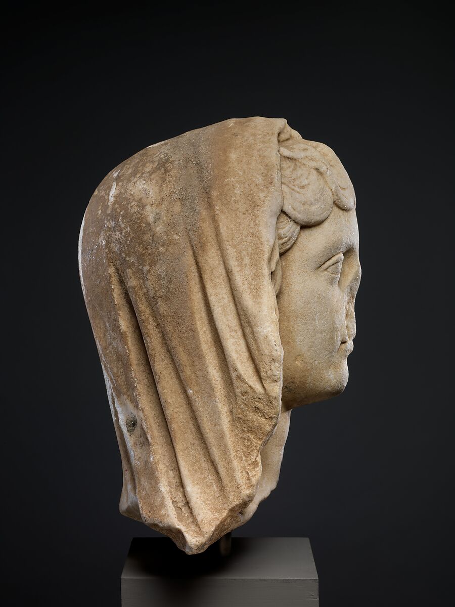 Marble portrait of the Empress Faustina the Younger, wife of the emperor Marcus Aurelius, Marble, Roman